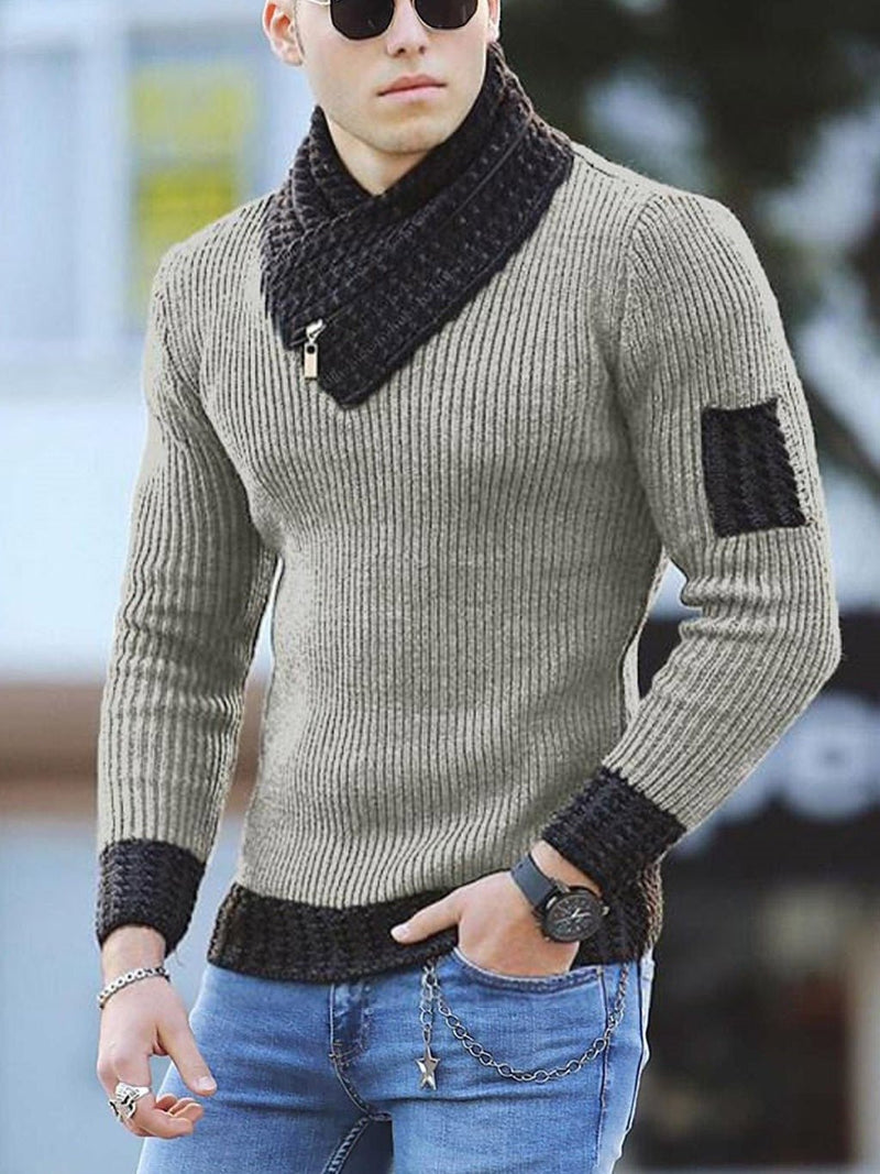 Herren Pullover mit Schalkragen - Amazing Mall