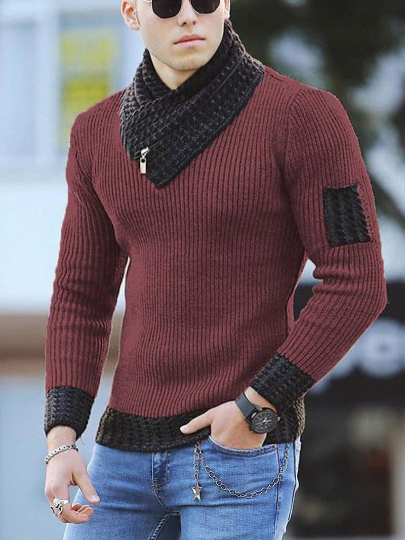 Herren Pullover mit Schalkragen - Amazing Mall