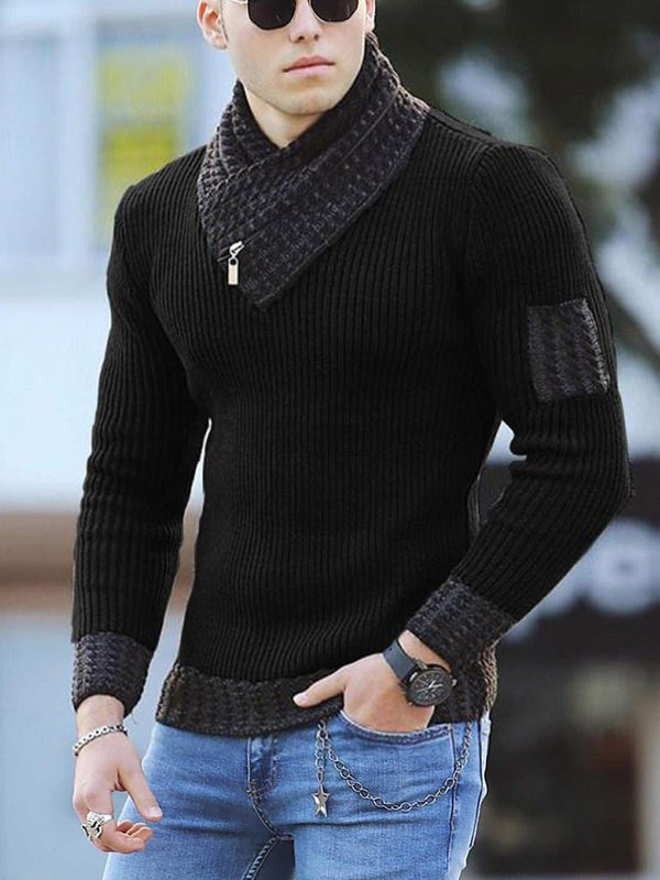 Herren Pullover mit Schalkragen - Amazing Mall