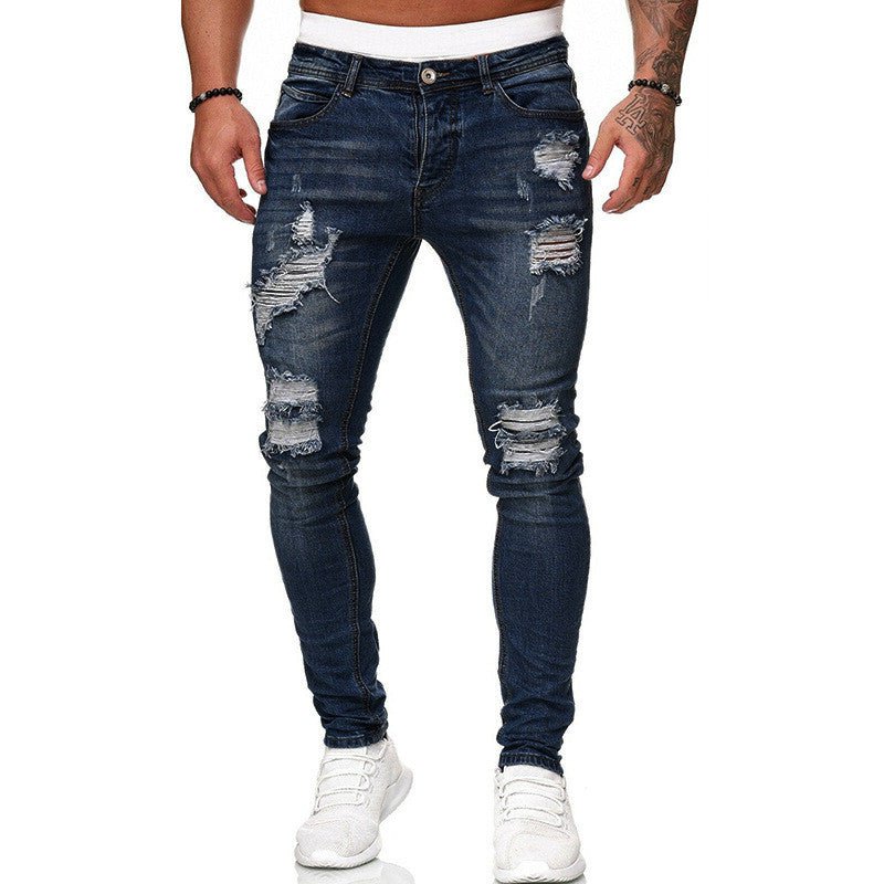 Herren Schlanke Passform Zerrissene Röhrenjeans - Amazing Mall