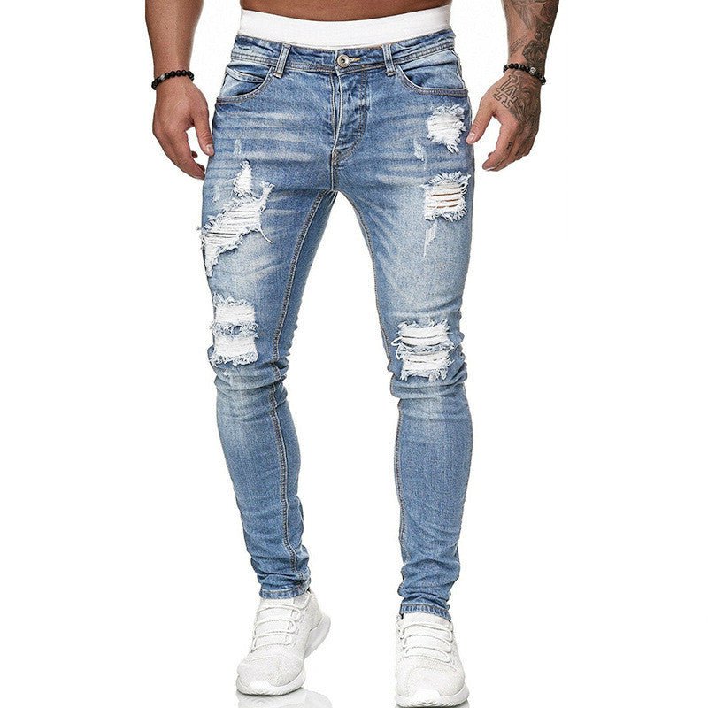 Herren Schlanke Passform Zerrissene Röhrenjeans - Amazing Mall