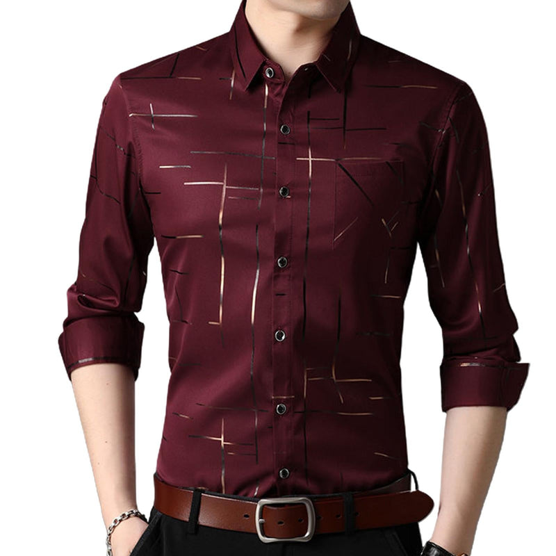 Herren Slim Fit Langarmhemd - Amazing Mall