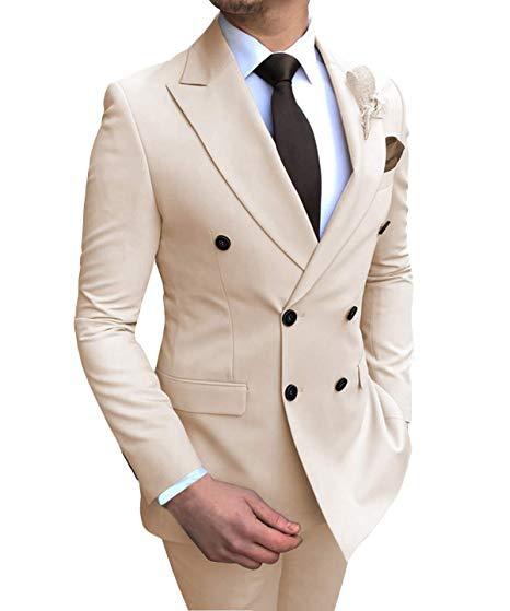 Herren Slim-Typ Anzug zweiteilig Trauzeugen Hochzeit - Amazing Mall