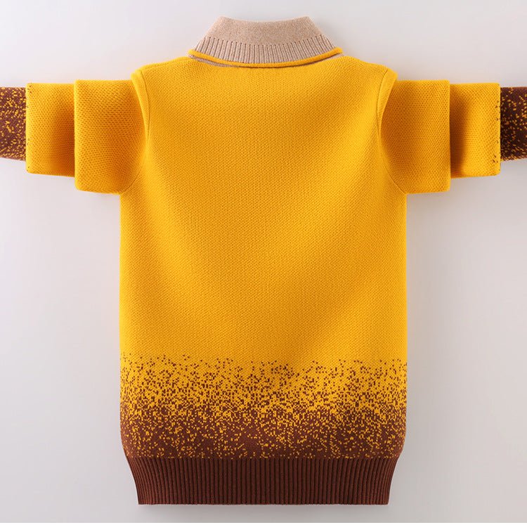 Jungen Baumwoll Strickpullover mit Faltenkragen - Amazing Mall