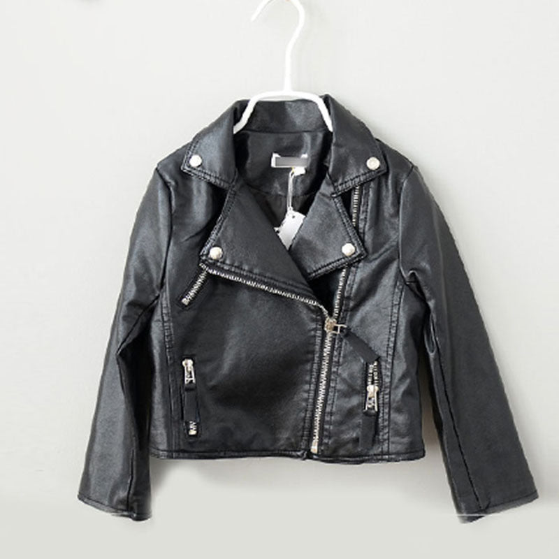 Love Bedruckte PU-Leder Mädchen Revers Kurzjacke - Amazing Mall