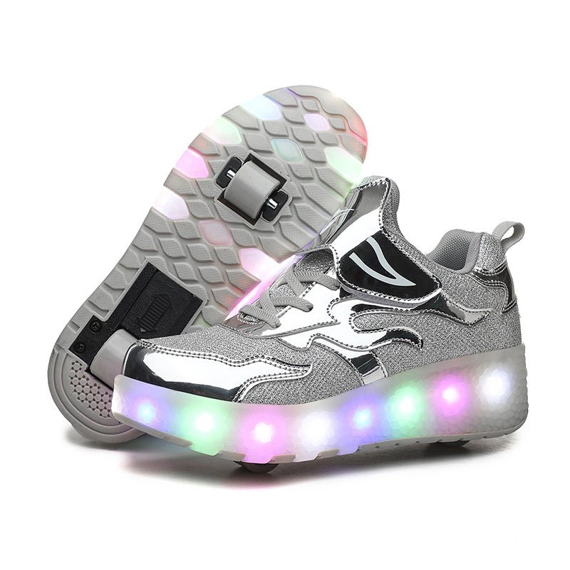 Schuhe mit Rädern für Kinder LED-Licht emittierende Ladelampenschuhe - Amazing Mall