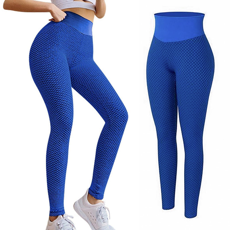 Tik Tok Damen High Waist Leggings Workout Yoga Sport Loungwear blau - Amazing Mall