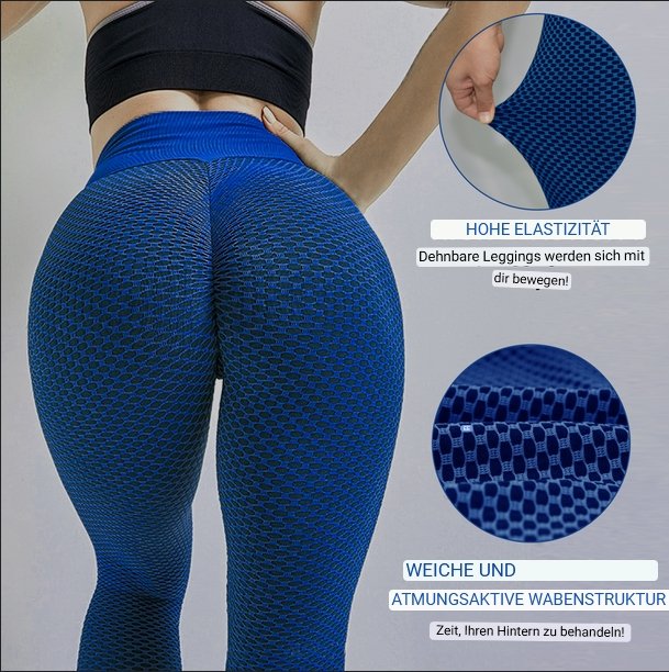 Tik Tok Damen High Waist Leggings Workout Yoga Sport Loungwear blau - Amazing Mall